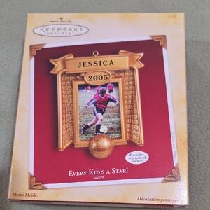 Hallmark Keepsake Gold Soccer Photo Holder Ornament